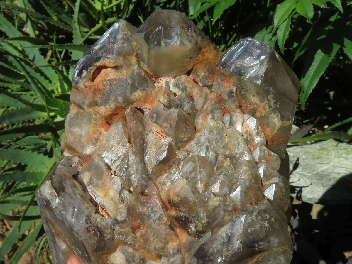 Polished Extra Large Double Terminated Smokey Window Quartz Crystal x 1 From Akansobe, Madagascar - TopRock