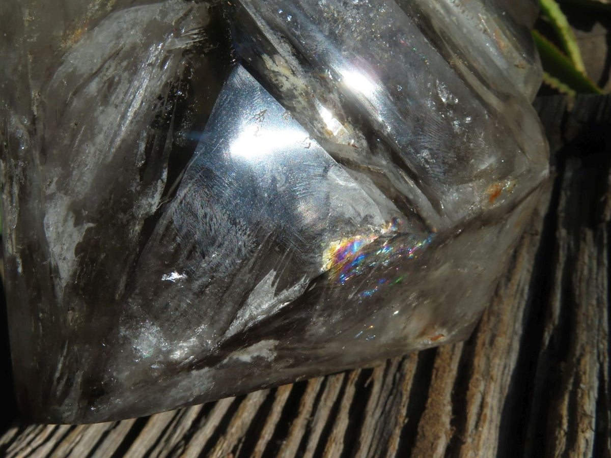 Polished Extra Large Double Terminated Smokey Window Quartz Crystal x 1 From Akansobe, Madagascar - TopRock