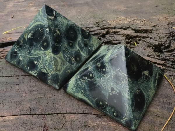 Polished Stromatolite / Kambamba Jasper Pyramids x 2 From Madagascar - TopRock