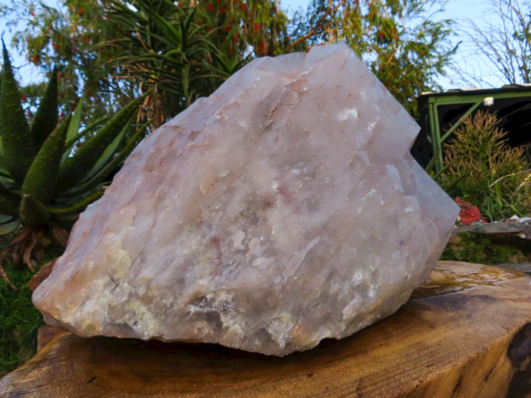 Natural Extra Extra Large Cascading Clear Zambian Candle Quartz Half Polished & Half Natural Point x 1 From Zambia - TopRock