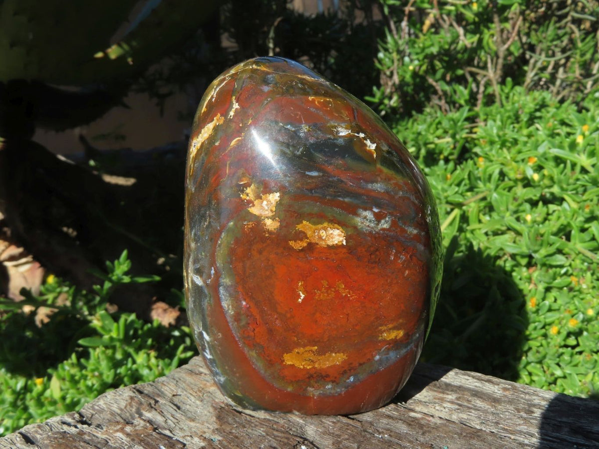 Polished Ocean Jasper Standing Free Forms x 3 From Madagascar - TopRock
