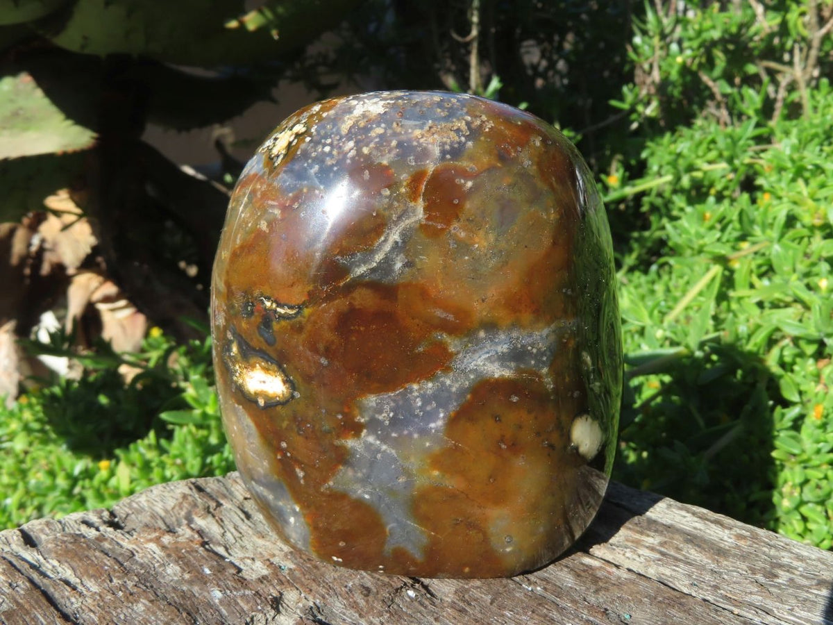 Polished Ocean Jasper Standing Free Forms x 3 From Madagascar - TopRock