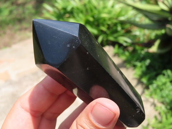 Polished Double Terminated Black Basalt Crystals x 5 From Madagascar - TopRock