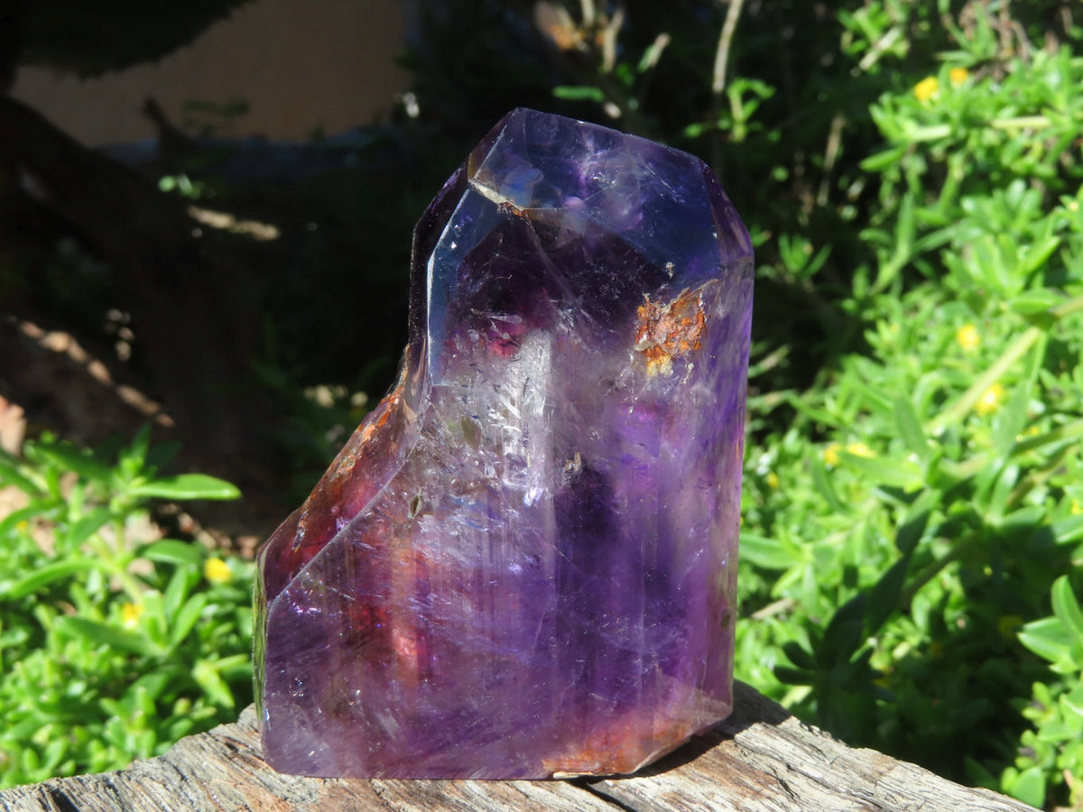 Polished Amethyst Smokey Quartz Crystal Points x 6 From Akansobe, Madagascar - TopRock