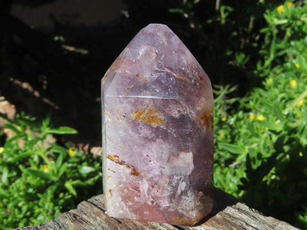 Polished Amethyst Smokey Quartz Crystal Points x 6 From Akansobe, Madagascar - TopRock