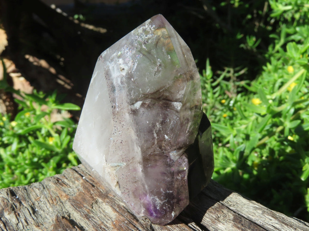 Polished Amethyst Smokey Quartz Crystal Points x 6 From Akansobe, Madagascar - TopRock