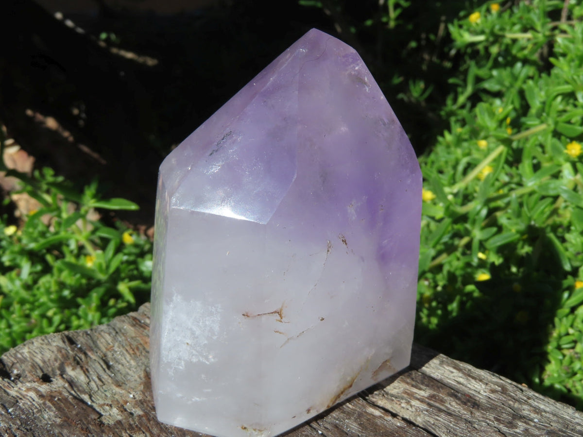 Polished Amethyst Smokey Quartz Crystal Points x 6 From Akansobe, Madagascar - TopRock