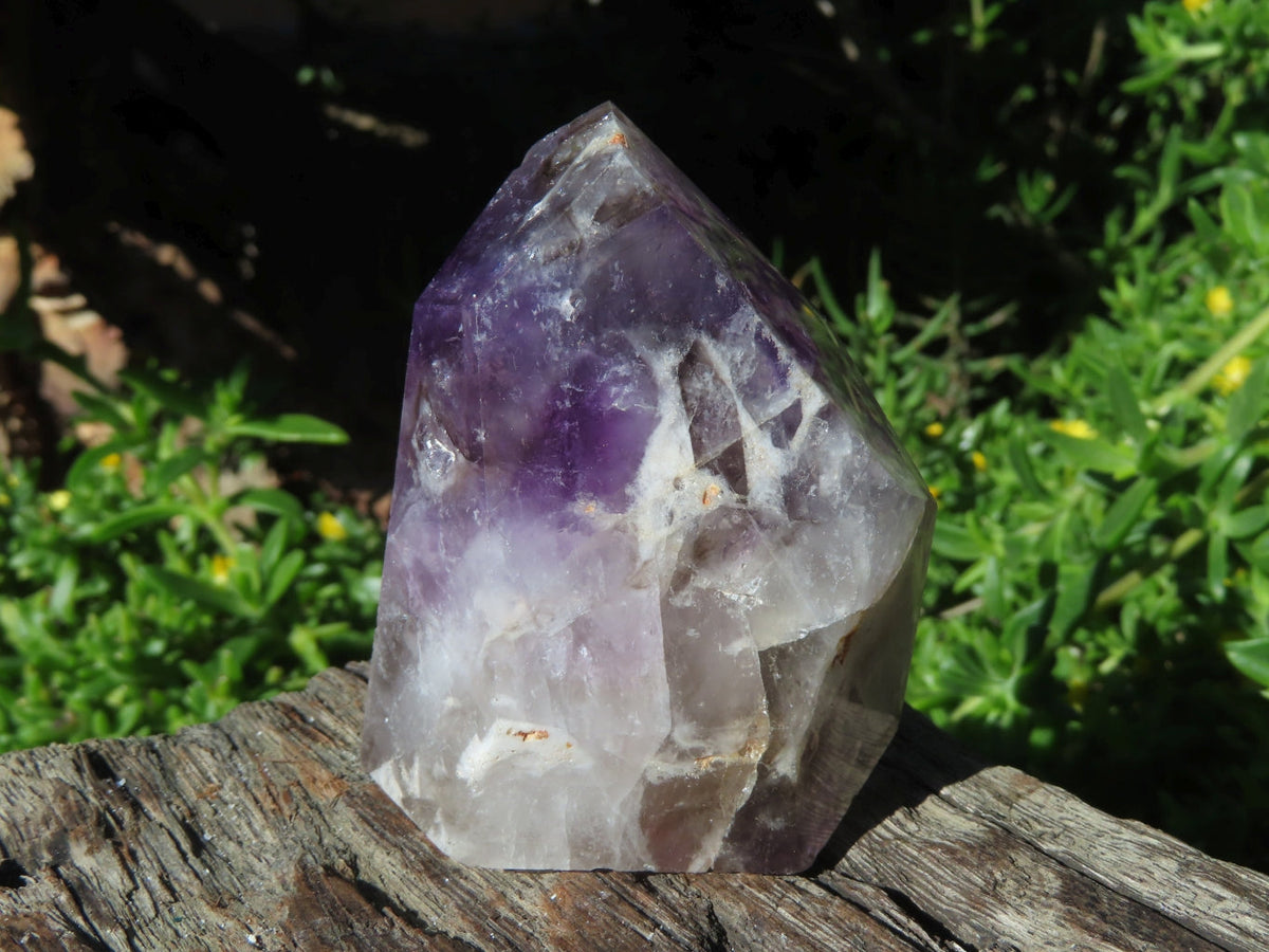 Polished Amethyst Smokey Quartz Crystal Points x 6 From Akansobe, Madagascar - TopRock