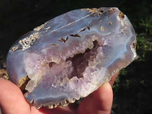 Polished Amethyst Agate Geodes With Crystalline Centres x 2 From Madagascar - TopRock
