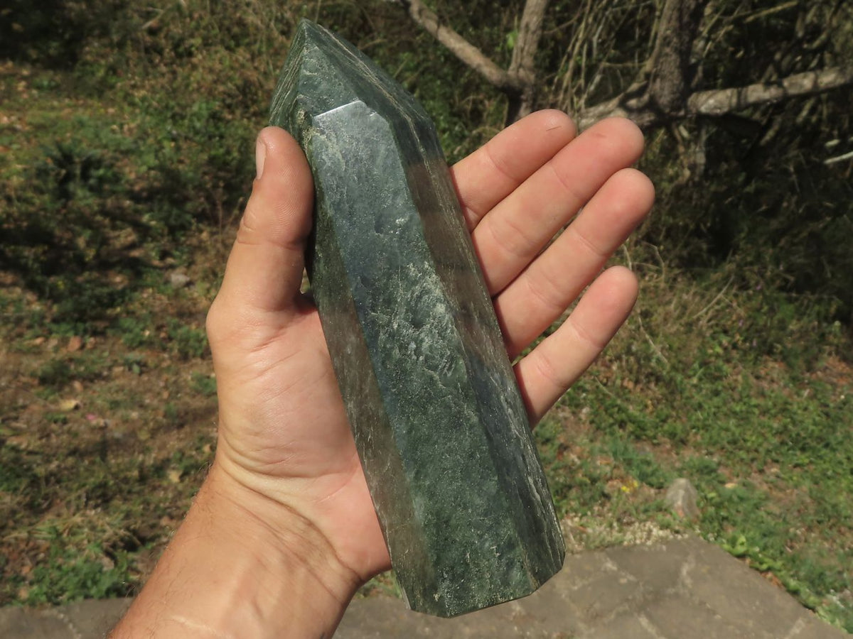 Polished Stunning Green Fuchsite Quartz Points x 4 From Andakatani, Madagascar - TopRock