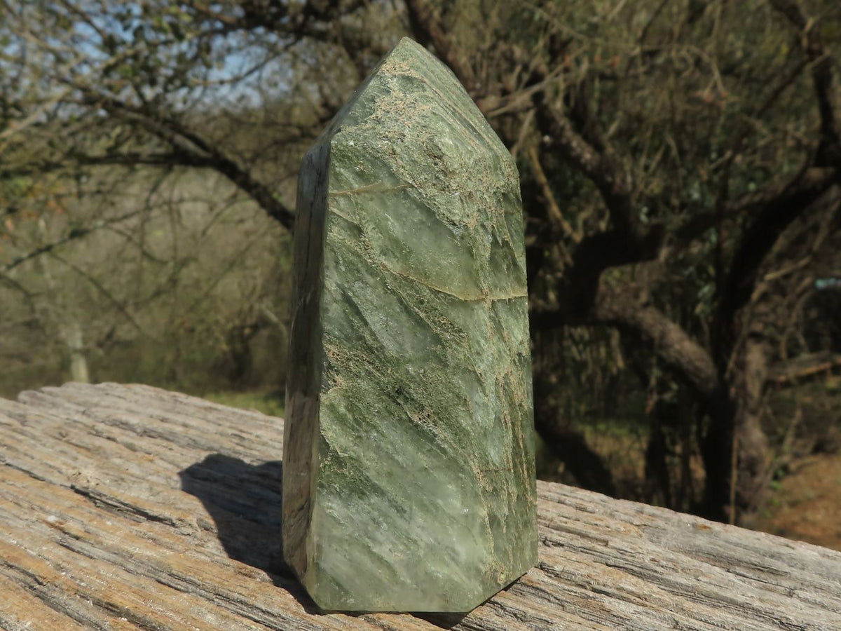 Polished Stunning Green Fuchsite Quartz Points x 4 From Andakatani, Madagascar - TopRock