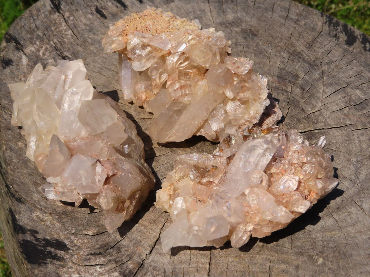 Natural Quartz Clusters Specimens x 3 From Zambia - TopRock