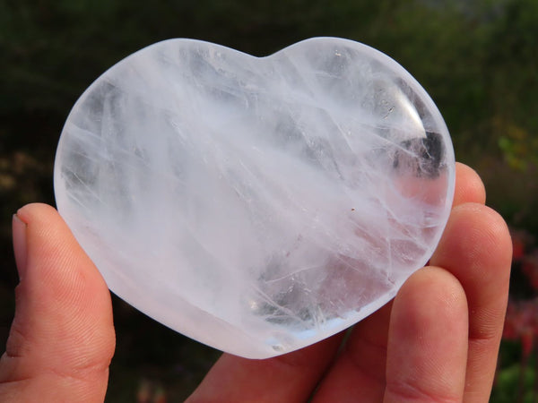 Polished Rock Quartz Crystal Gemstone Hearts x 6 From Madagascar - TopRock
