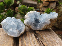 Natural Blue Celestite Crystal Specimens  x 5 From Sakoany, Madagascar - Toprock Gemstones and Minerals