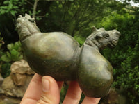 Polished Verdite Hippo Carvings  x 2 From Zimbabwe - TopRock