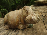 Polished Verdite Hippo Carvings  x 2 From Zimbabwe - TopRock