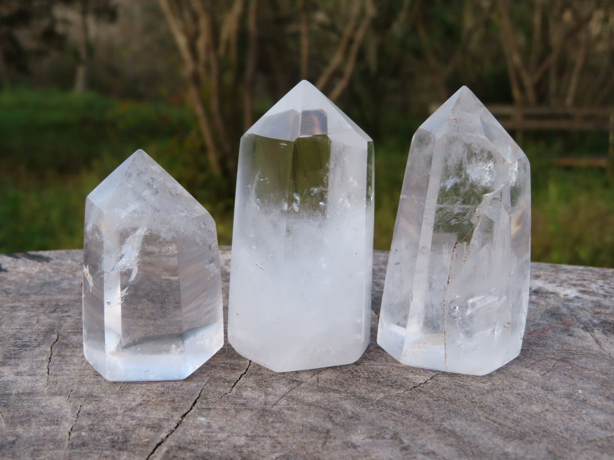 Polished Optic to Near Optic Quartz Crystal Points x 12 From Madagascar - TopRock