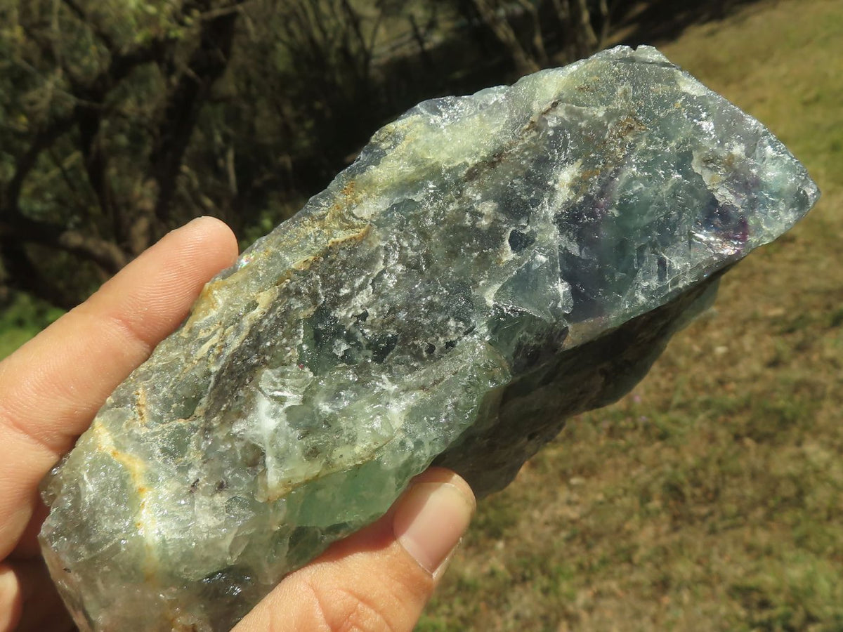 Natural Selected Watermelon Fluorite Cobbed Pieces x 4 From Uis, Namibia - TopRock
