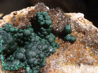 Natural Rare Ball Malachite On Drusy Quartz & Dolomite Matrix  x 1 From Kambove, Congo - Toprock Gemstones and Minerals