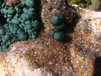 Natural Rare Ball Malachite On Drusy Quartz & Dolomite Matrix  x 1 From Kambove, Congo - Toprock Gemstones and Minerals