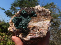 Natural Rare Ball Malachite On Drusy Quartz & Dolomite Matrix  x 1 From Kambove, Congo - Toprock Gemstones and Minerals
