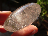 Polished Clear Rock Crystal Galet / Palm Stones & One Optic Quartz Heart x 12 From Madagascar - Toprock Gemstones and Minerals