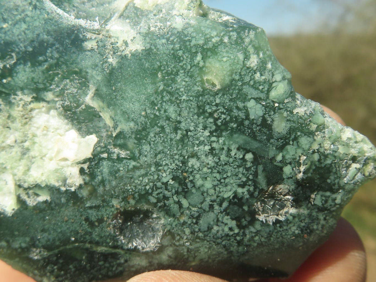 Polished Green Mtorolite Chrome / Emerald Chrysoprase Slices x 35 From Mutorashanga, Zimbabwe - TopRock