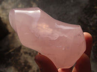 Polished Pink Rose Quartz Flame Sculptures x 6 From Madagascar - Toprock Gemstones and Minerals
