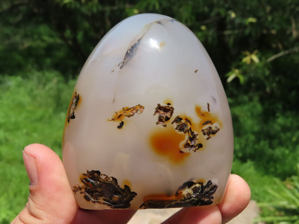 Polished Agate Standing Free Forms with Banded Or Dendritic Features x 4 From Madagascar - TopRock
