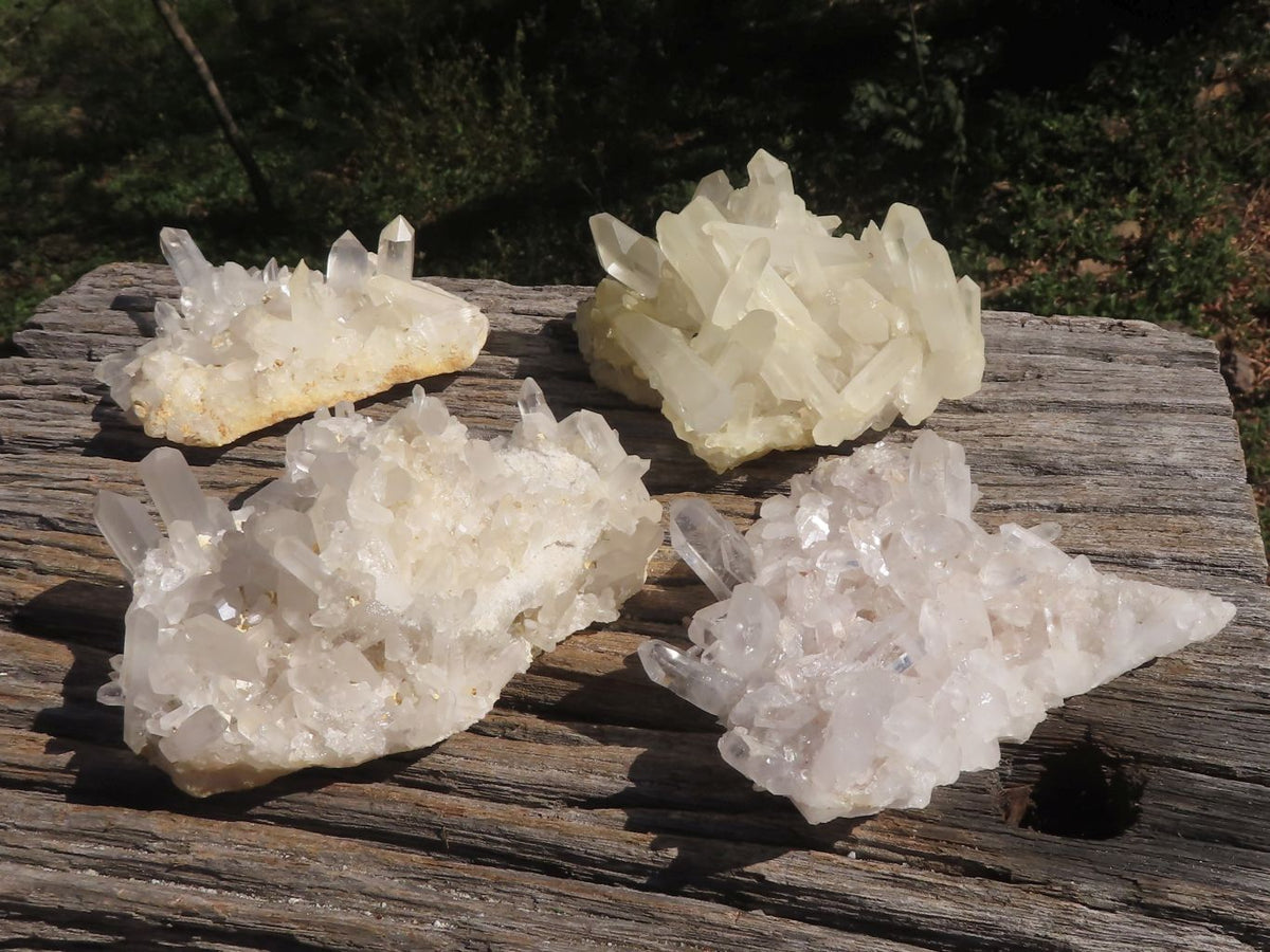 Natural Gorgeous Quartz Clusters With Semi Optic Crystals x 4 From Mandrosonoro, Madagascar - TopRock