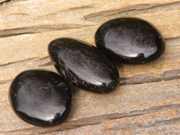 Polished Schorl Black Tourmaline Palm Stones  x 37 From Madagascar - Toprock Gemstones and Minerals
