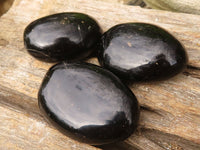 Polished Schorl Black Tourmaline Palm Stones  x 37 From Madagascar - Toprock Gemstones and Minerals