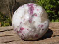 Polished Rubellite Pink Tourmaline Matrix Spheres x 2 From Madagascar - Toprock Gemstones and Minerals