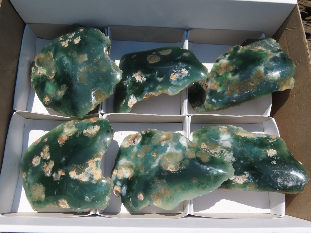 Polished One Side Mtorolite Slices x 6 From Mutorashanga, Zimbabwe - TopRock
