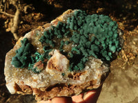 Natural Rare Ball Malachite On Drusy Quartz & Dolomite Matrix  x 1 From Kambove, Congo - Toprock Gemstones and Minerals
