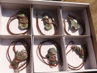 Polished  Copper Wire Wrapped Soapstone Eagle Pendants x 6 From Zimbabwe - Toprock Gemstones and Minerals