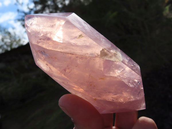 Polished Gemmy Pink Rose Quartz Double Terminated Points x 6 From Madagascar - TopRock
