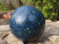 Polished Conglomerate Chrysocolla Spheres  x 2 From Congo - Toprock Gemstones and Minerals