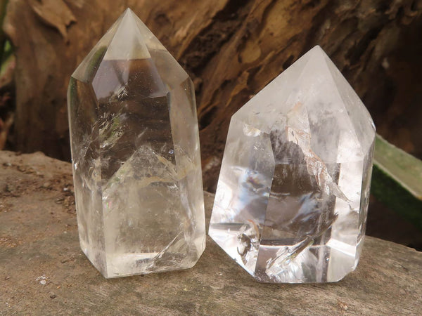 Polished Semi Optic Quartz Crystal Points x 12 From Madagascar - TopRock
