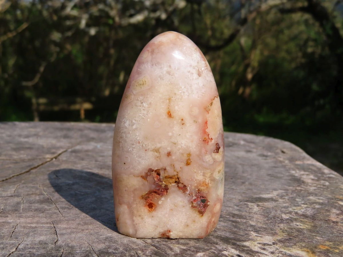 Polished Coral Flower Agate Standing Free Forms x 6 From Madagascar - TopRock