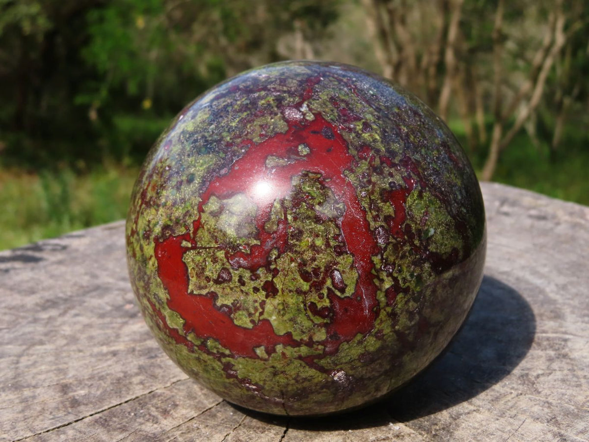 Polished Bastite Dragon Bloodstone Sphere x 1 From Tshipise, South Africa - TopRock