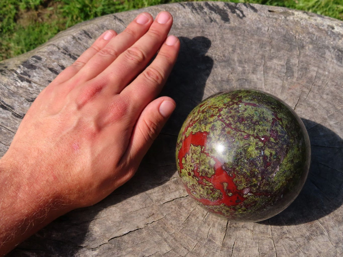 Polished Bastite Dragon Bloodstone Sphere x 1 From Tshipise, South Africa - TopRock
