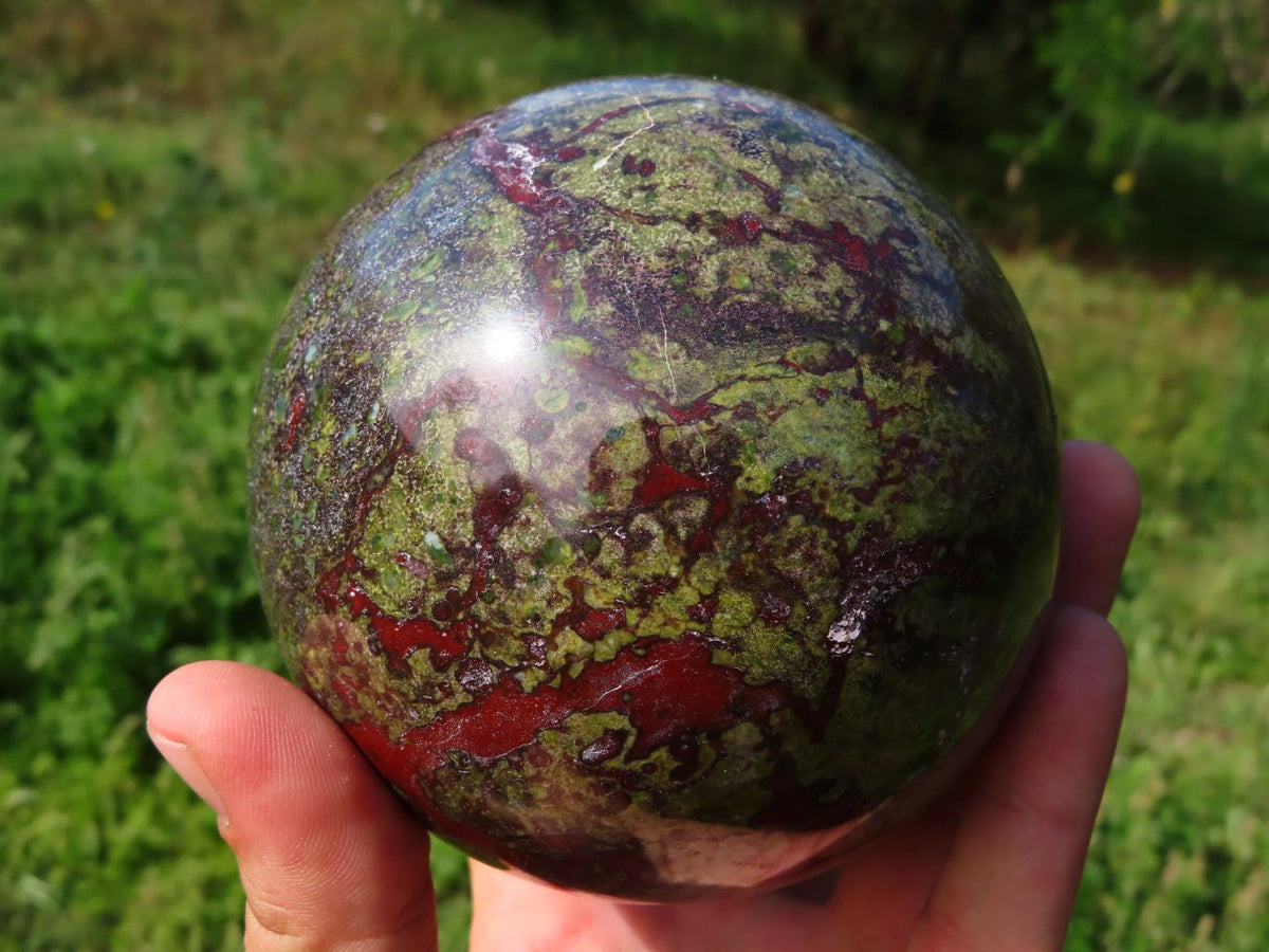 Polished Bastite Dragon Bloodstone Sphere x 1 From Tshipise, South Africa - TopRock