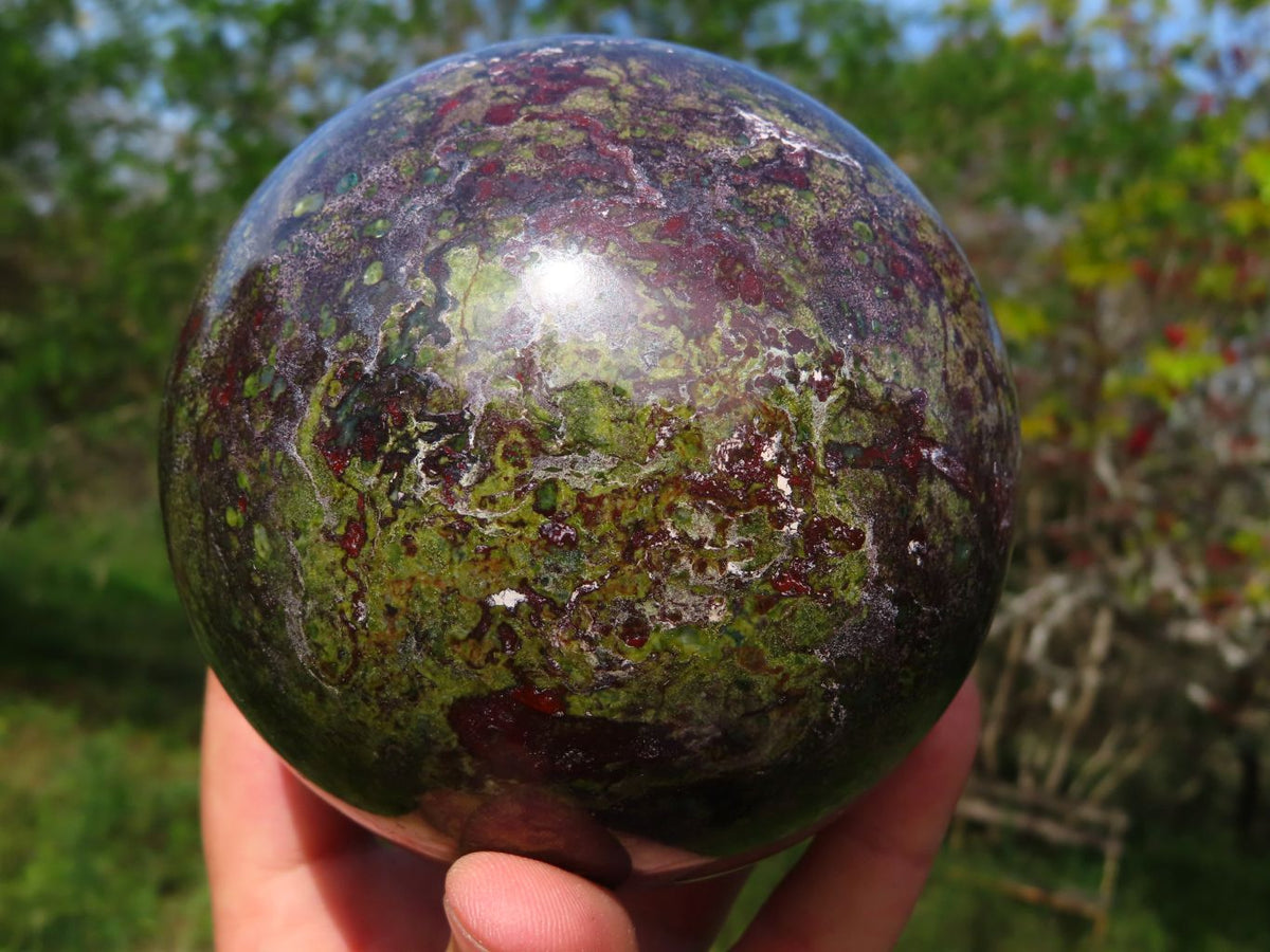 Polished Bastite Dragon Bloodstone Sphere x 1 From Tshipise, South Africa - TopRock