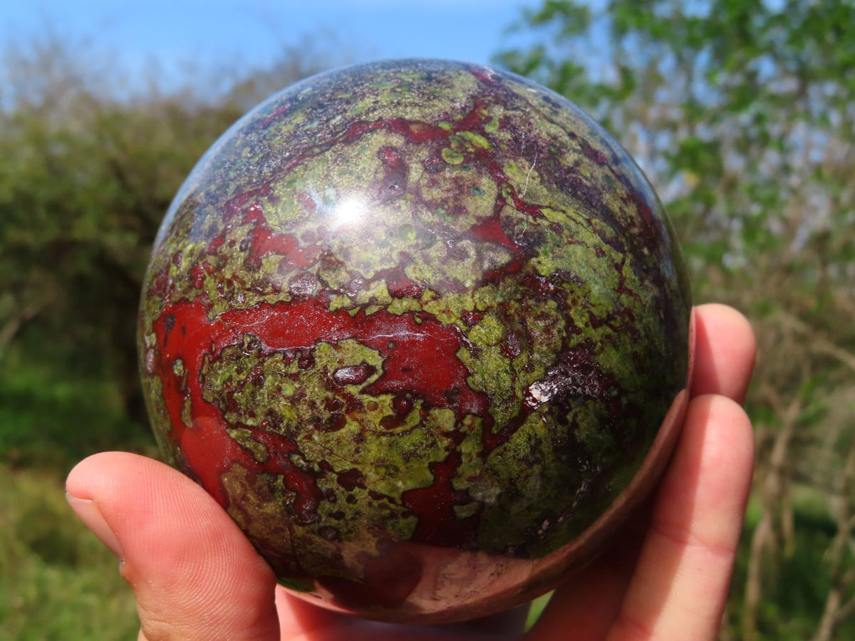 Polished Bastite Dragon Bloodstone Sphere x 1 From Tshipise, South Africa - TopRock