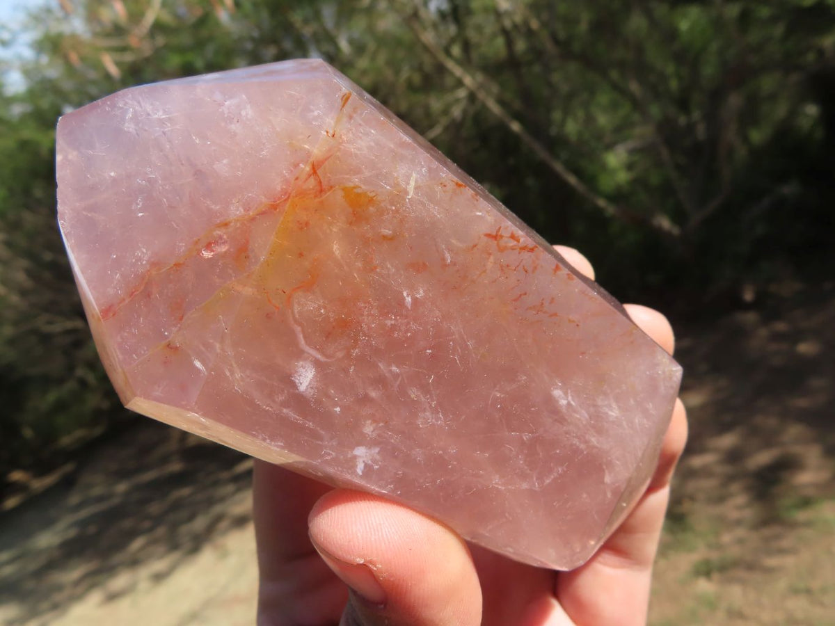 Polished Highly Selected DT Gemmy Rose Quartz Points x 6 From Madagascar - TopRock