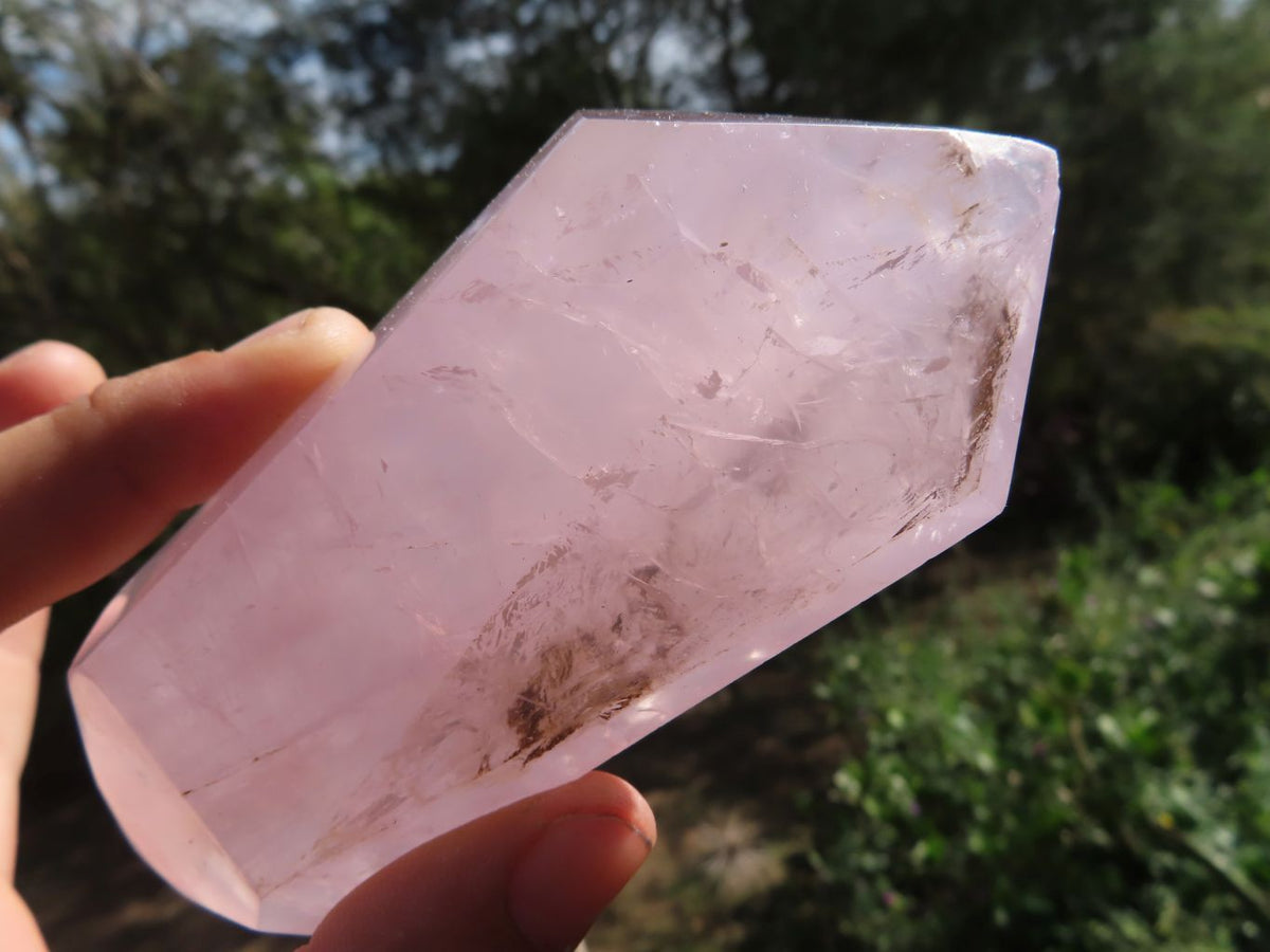 Polished Highly Selected DT Gemmy Rose Quartz Points x 6 From Madagascar - TopRock