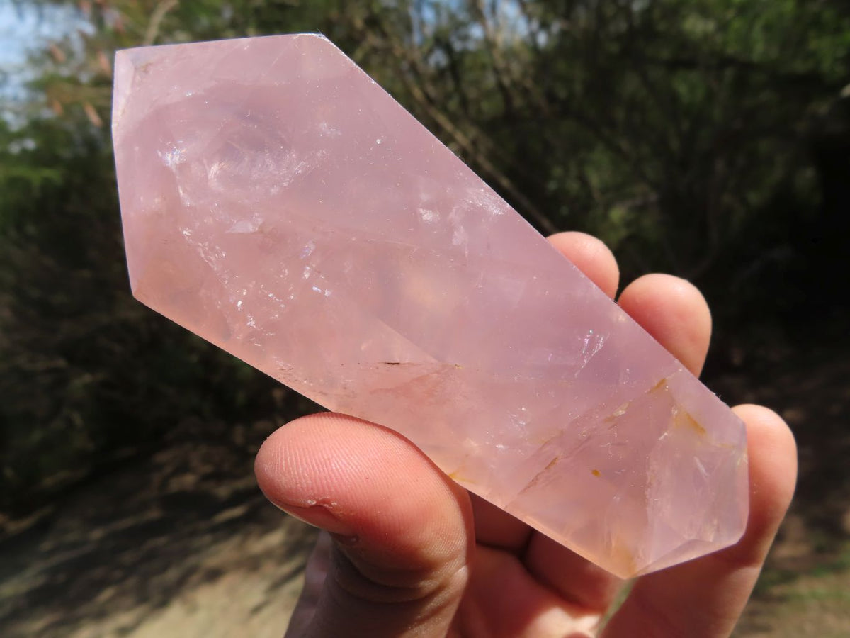Polished Highly Selected DT Gemmy Rose Quartz Points x 6 From Madagascar - TopRock