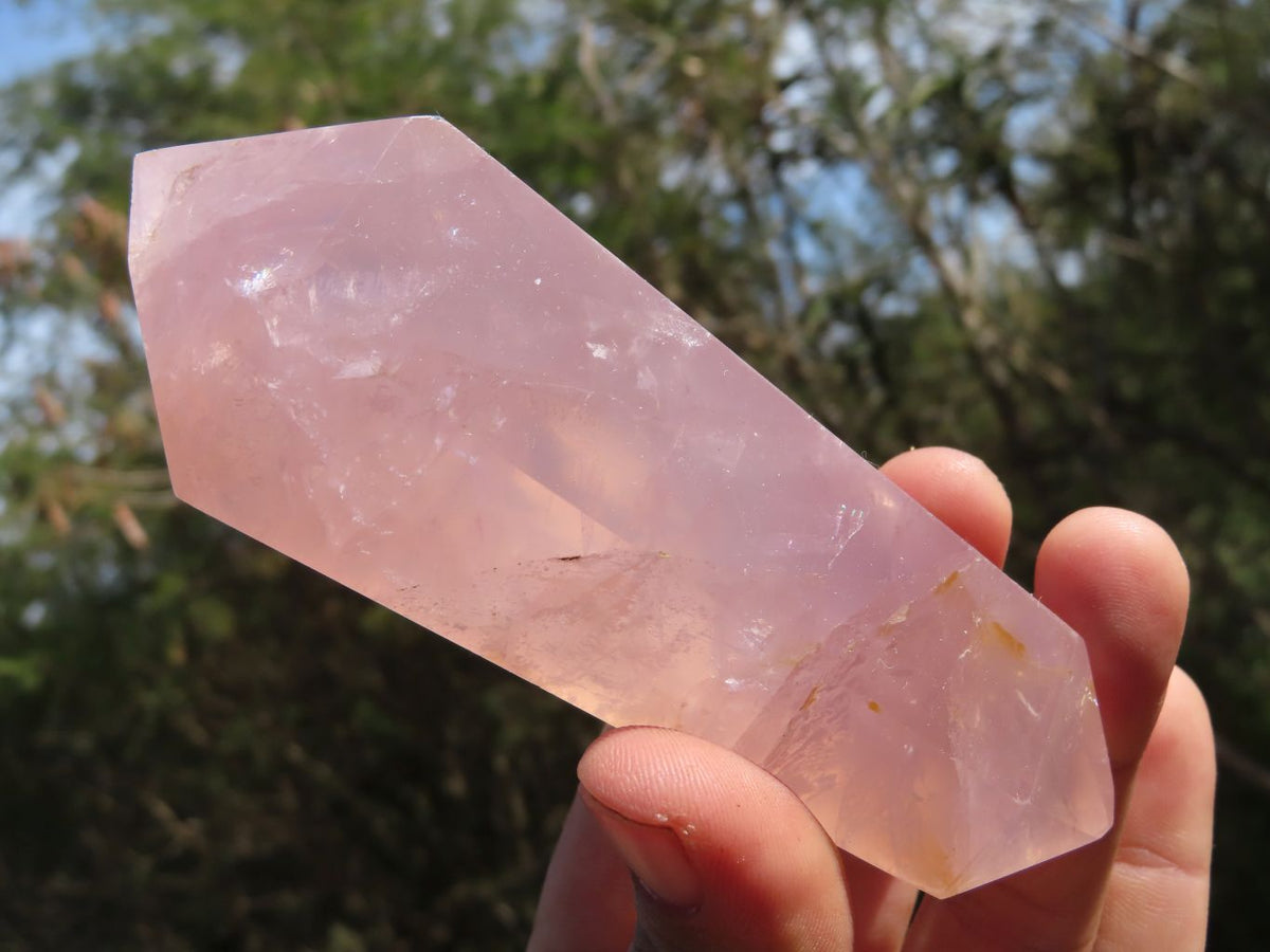 Polished Highly Selected DT Gemmy Rose Quartz Points x 6 From Madagascar - TopRock
