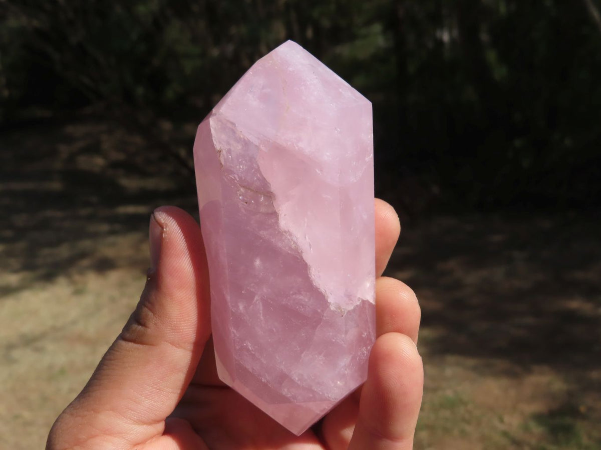 Polished Highly Selected DT Gemmy Rose Quartz Points x 6 From Madagascar - TopRock